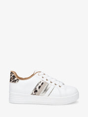 Sneakers en simili à bandes irisées et texturées - Or - 1