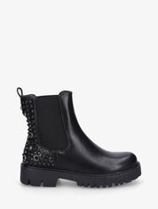 Bottines en simili à clous fantaisies - Noir - 5