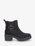 Bottines en suédine à boucle ronde - Noir - 5