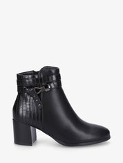 Bottines effet reptile à boucle - Noir - 1