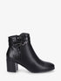 Bottines effet reptile à boucle - Noir - 1