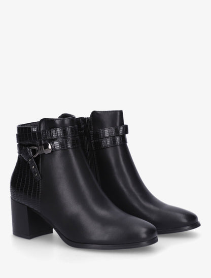 Bottines effet reptile à boucle - Noir - 4