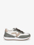 Sneakers bicolore en simili - Kaki - 5