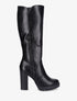 Bottes en simili à plateforme - Noir - 1