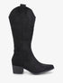 Bottes en suédine style santiags - Noir - 5
