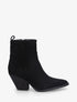 Bottines en suédine style santiags - Noir - 1