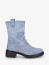 Bottines montantes bi-matière - Bleu clair - 1