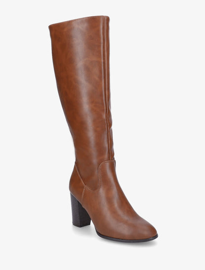 Bottes en simili à talon - Camel - 2