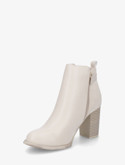 Bottines hautes bi-matière - Beige - 3