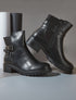 Bottines en simili à détail suédine - Noir - 1