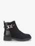 Bottines plates bi-matière boucle fantaisie - Noir - 1