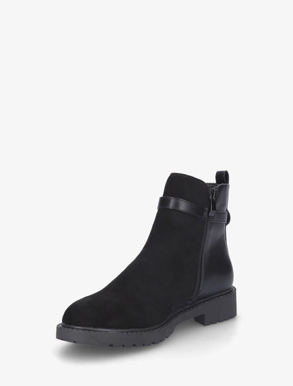 Bottines plates bi-matière boucle fantaisie - Noir - 3