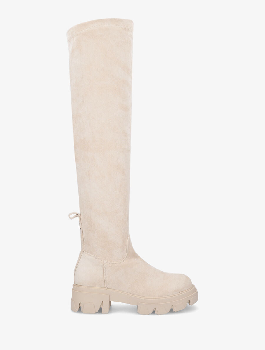 Cuissardes unies en suédine - Beige - 1