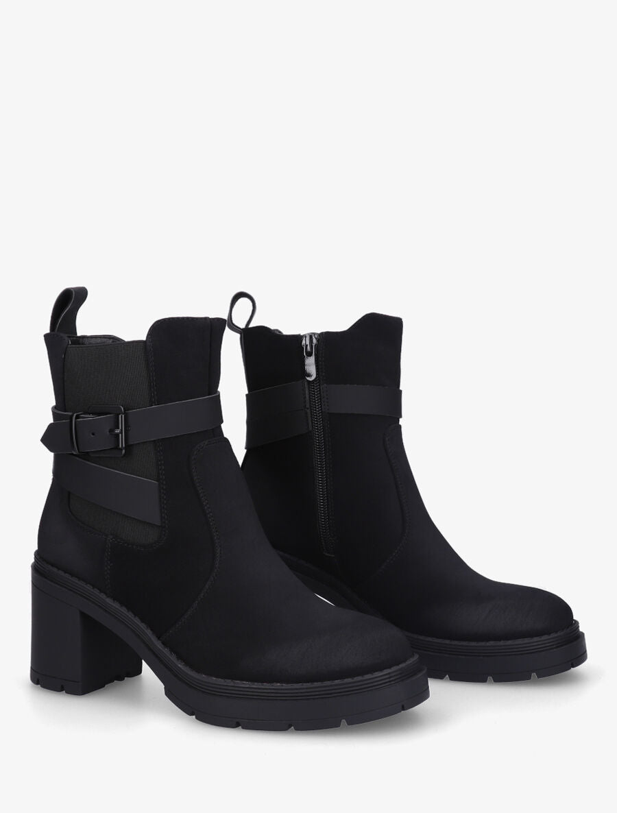 Bottines montantes en suédine - Noir - 4