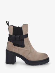 Bottines montantes en suédine - Taupe - 5