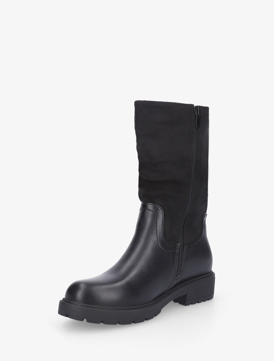 Bottines unies bi-matière - Noir - 3