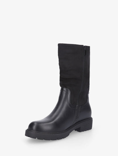 Bottines unies bi-matière - Noir - 3