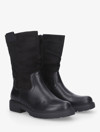 Bottines unies bi-matière - Noir - 4