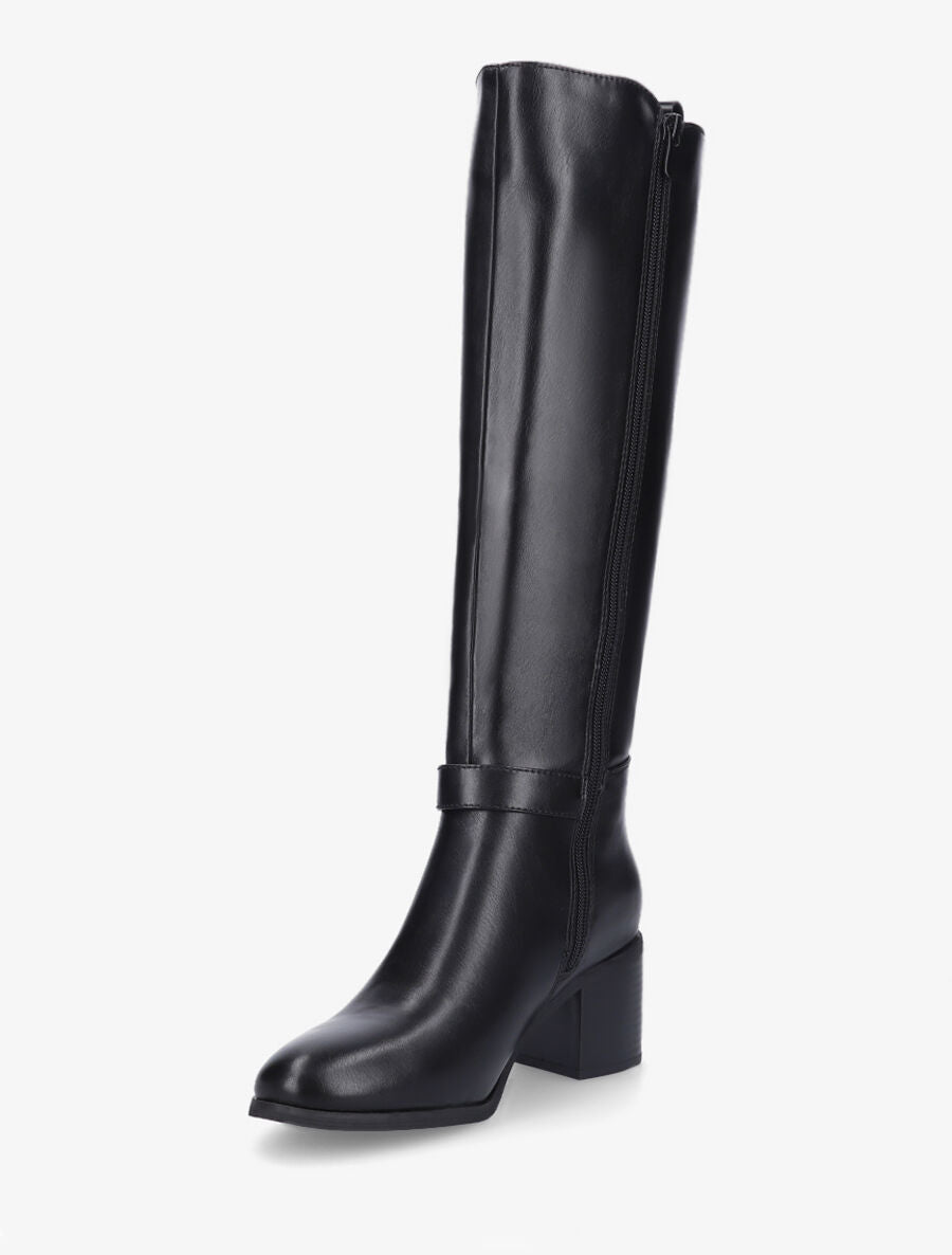 Bottes unies à talon - Noir - 3