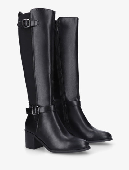 Bottes unies à talon - Noir - 4