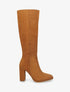 Bottes en suédine à talon haut - Camel - 1
