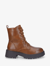 Bottines montantes à lacets - Camel - 5