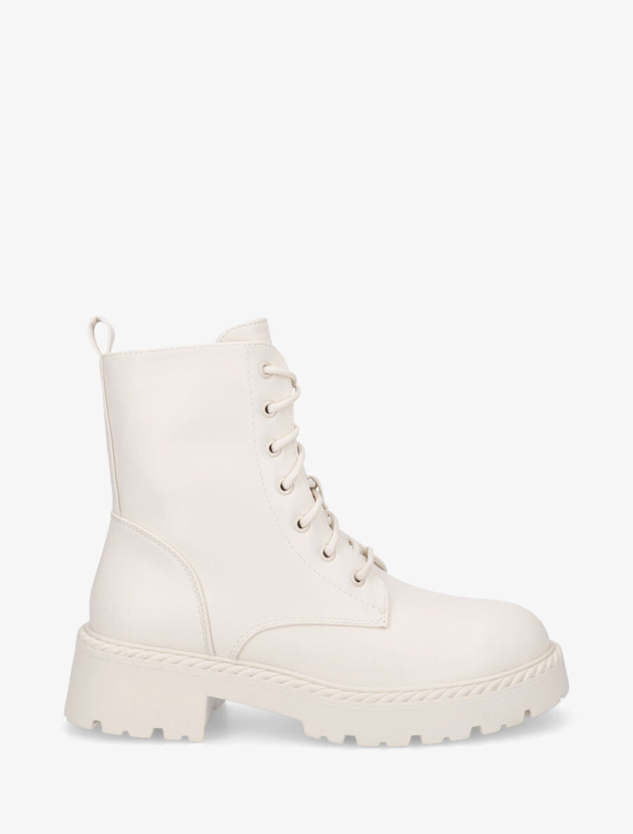 Bottines montantes à lacets - Beige - 1