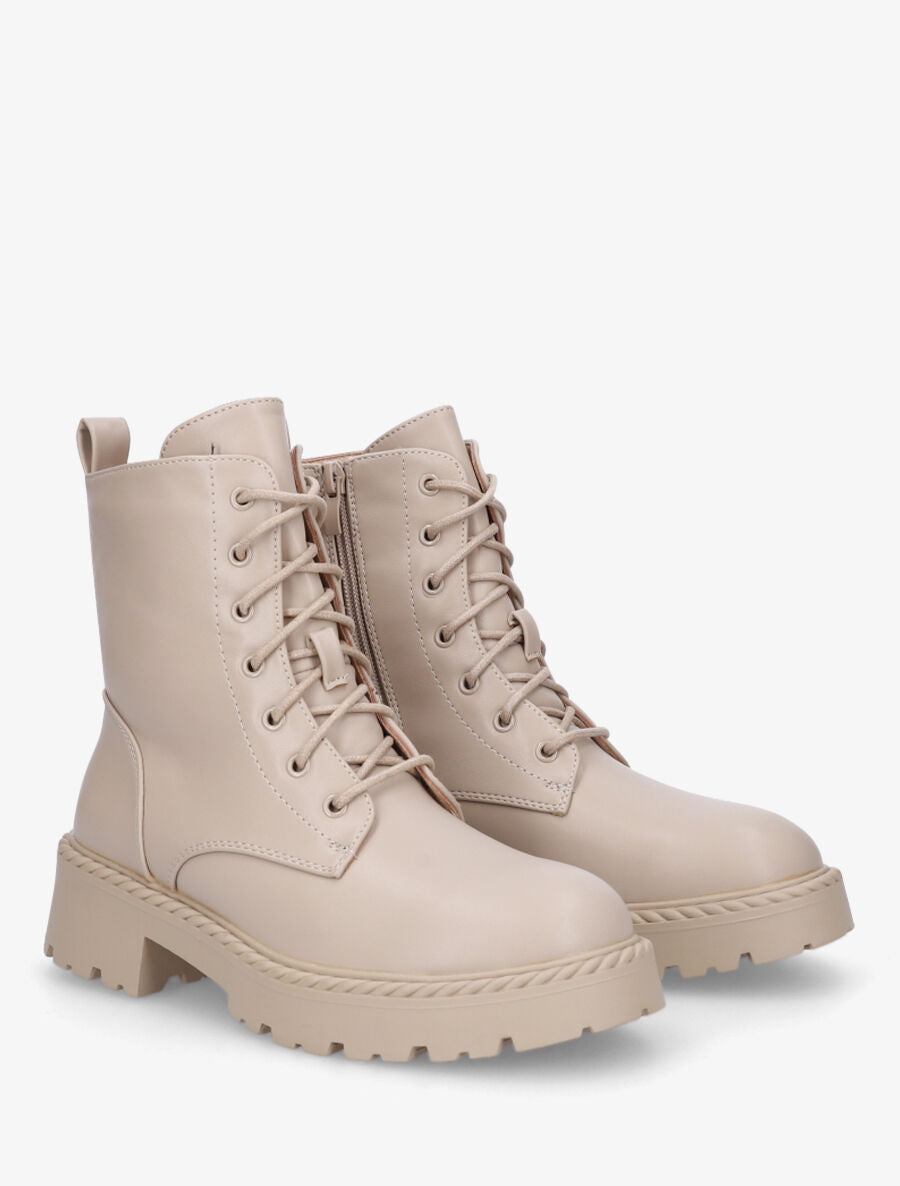 Bottines montantes à lacets - Taupe - 4