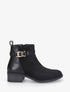 Bottines bi-matière à boucle décorative - Noir - 1