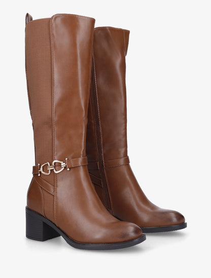 Bottes classiques en simili - Camel - 4