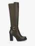 Bottes à talon haut et boucle bi-matière - Kaki - 1