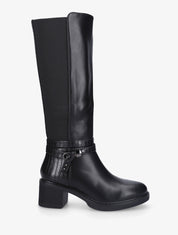 Bottes à contrefort python - Noir - 5