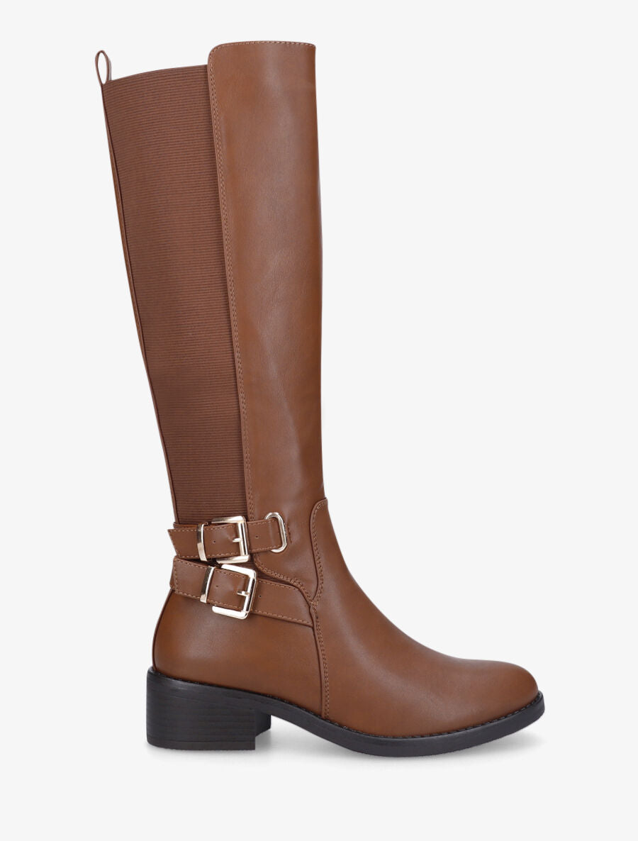 Bottes élastiquées à double sangle - Camel - 5
