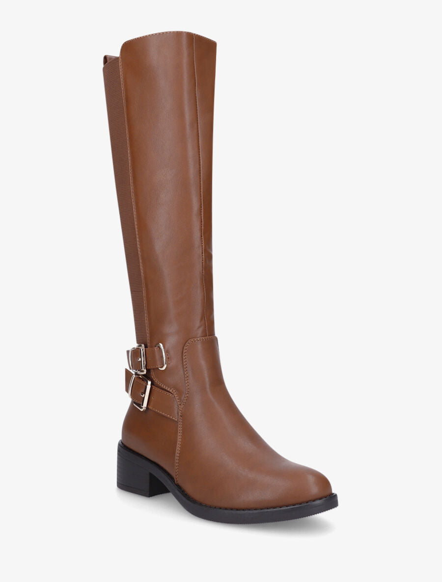 Bottes élastiquées à double sangle - Camel - 2