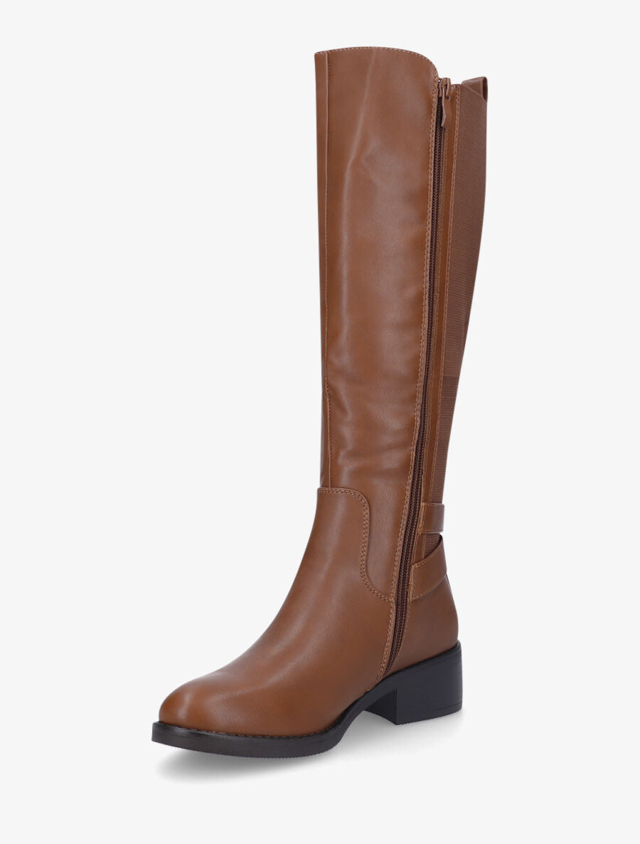 Bottes élastiquées à double sangle - Camel - 3