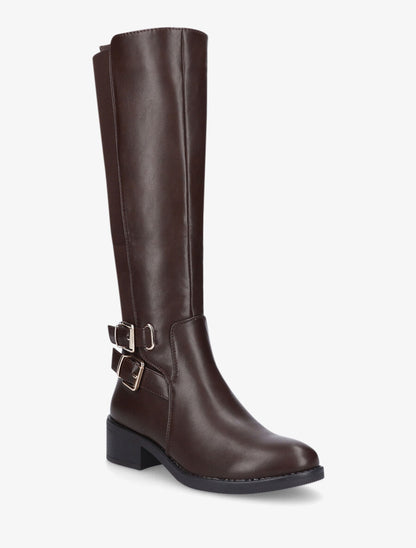 Bottes élastiquées à double sangle - Marron - 2