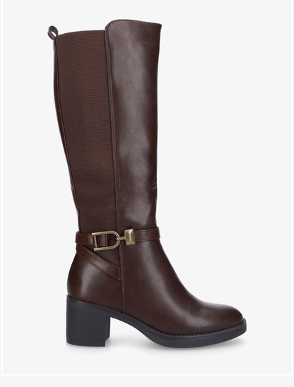Bottes élastiquées sanglé - Marron - 1