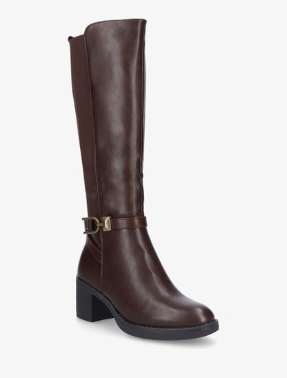 Bottes élastiquées sanglé - Marron - 2