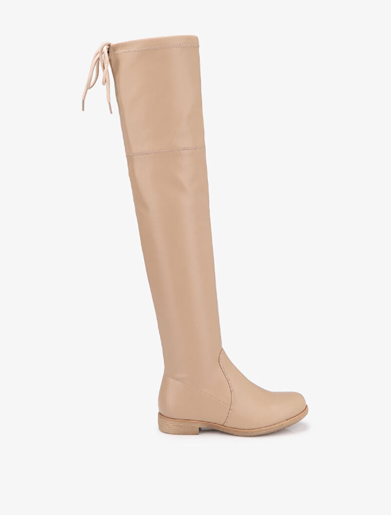 Cuissardes plates en simili - Beige - 2