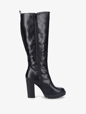 Bottes à talons à détails perforés - Noir - 5
