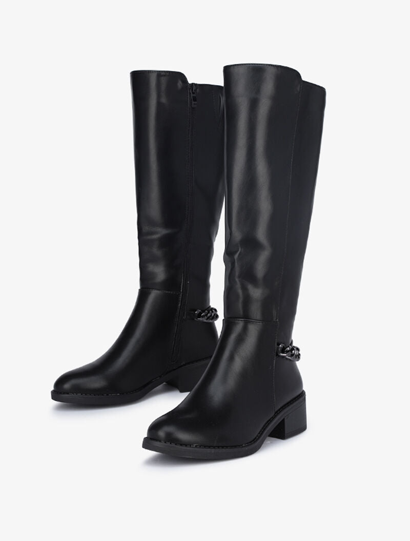 Bottes à contrefort chaîne - Noir - 4