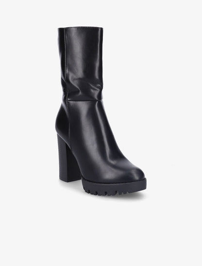 Bottines montantes à talons et semelles crantées - Noir - 3