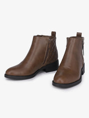 Bottines à contrefort matelassé - Marron - 1