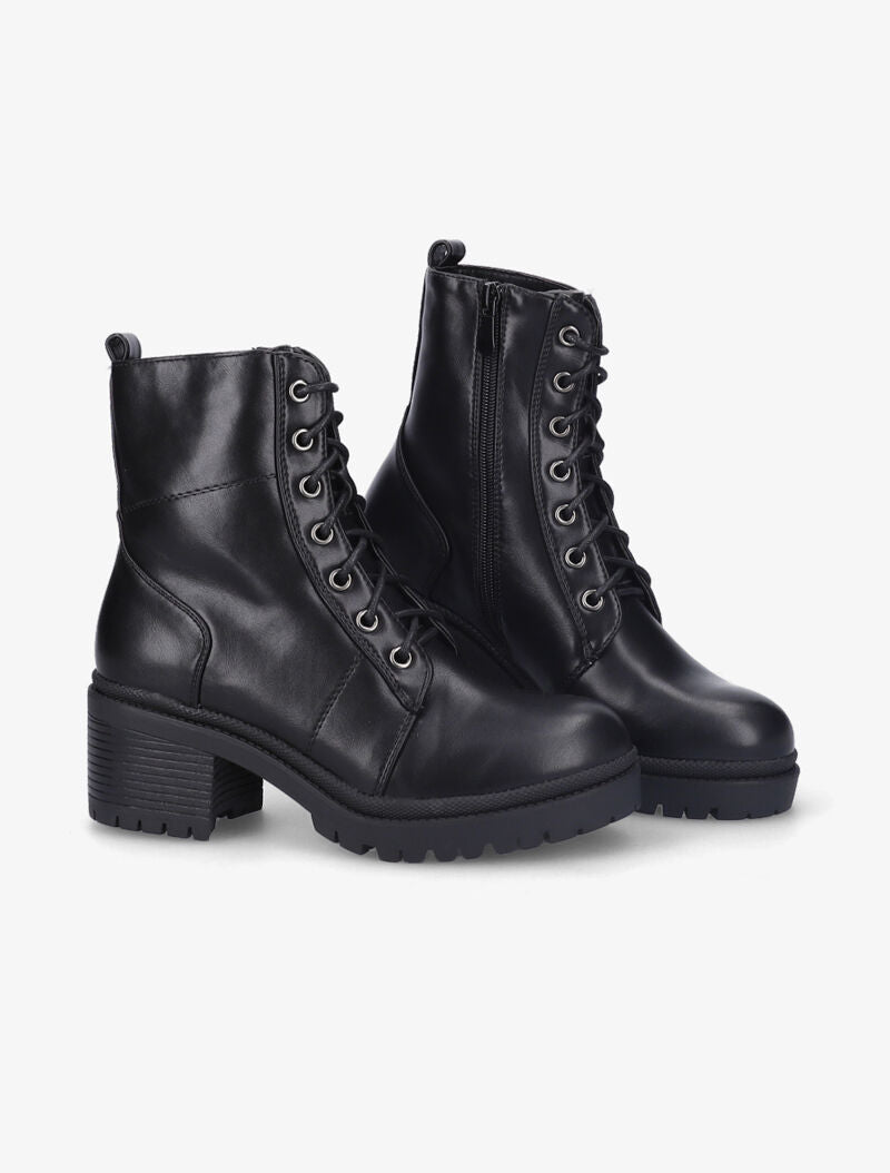 Bottines montantes à talon bloc - Noir - 4