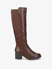 Bottes à talon et contrefort élastiqué - Marron - 1