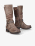 Bottes à bride à boucle cloutée stylisée - Taupe - 5