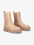 Bottines unies à détails perforés - Camel - 1