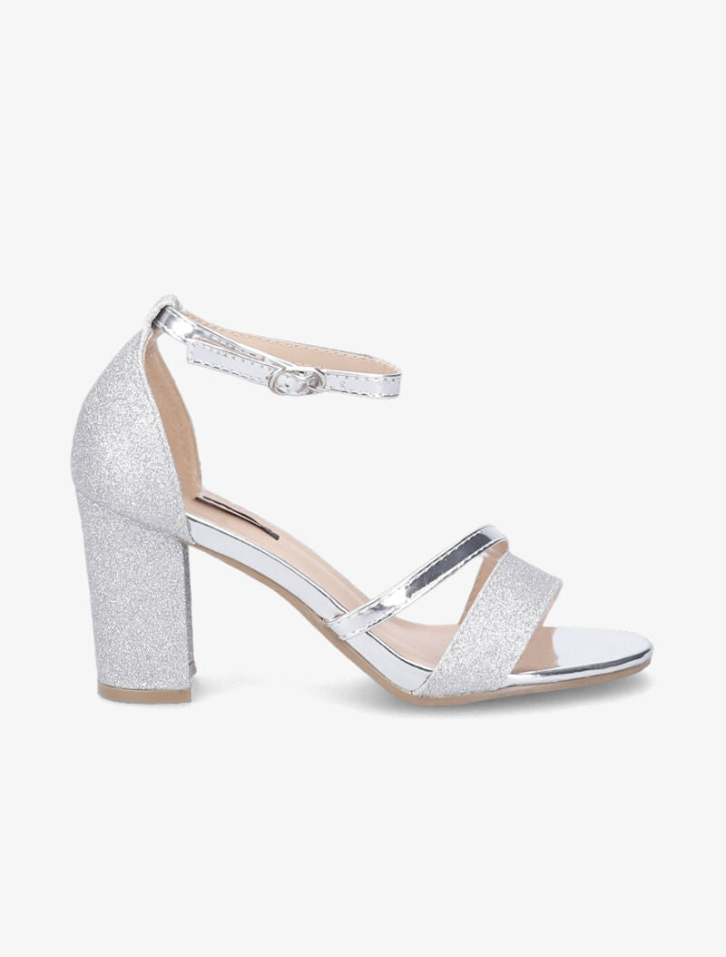 Sandales à contrefort à paillettes - Argent - 2