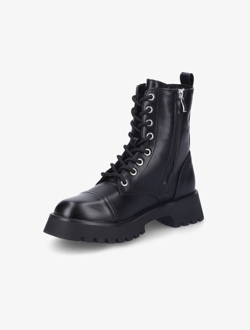 Bottines en simili à surpiqûres apparentes - Noir - 4