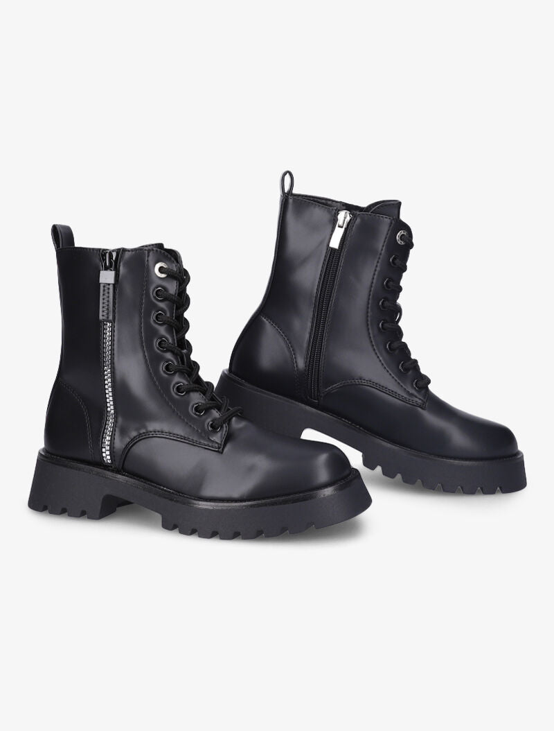 Bottines à zip décoratif stylisé - Noir - 4